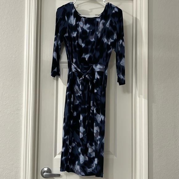 Blue Patterned Midi Dress - Picture 1 of 1